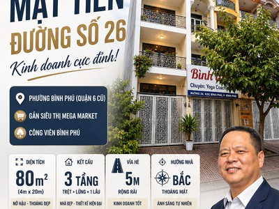 Bán nhà mt đường số 26 bình phú quận 6 - 3 tầng - hđt cao - chỉ 15.5 tỷ - timnhapho 0