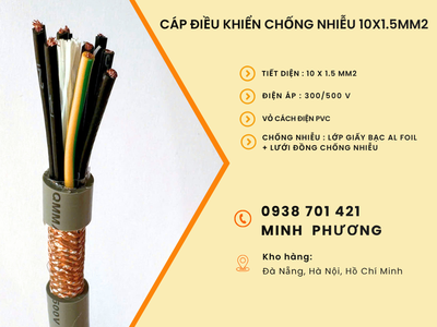 Cáp điều khiển chống nhiễu 10x1.5mm2 hàng sẵn kho Khánh Hòa, Ninh Thuận, Phú Yên 2