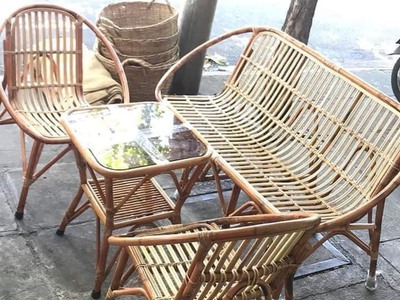Bàn ghế sò mây tự nhiên nhỏ gọn giá rẻ 0