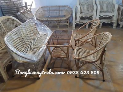 Bàn ghế sò mây tự nhiên nhỏ gọn giá rẻ 1
