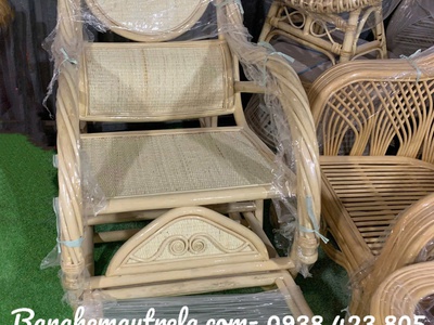 Ghế bập bênh mây đan kín ngồi thư giãn 5