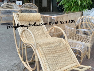 Ghế bập bênh mây đan kín ngồi thư giãn 9
