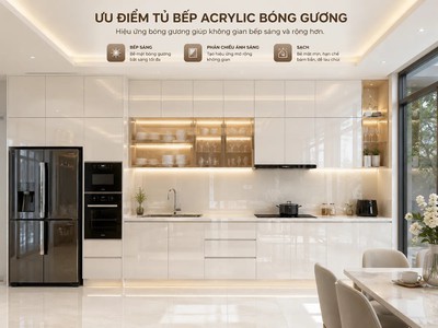 Tủ Bếp Acrylic Là Gì  Ưu Nhược Điểm, Báo Giá   Mẫu Đẹp Hiện Đại 8