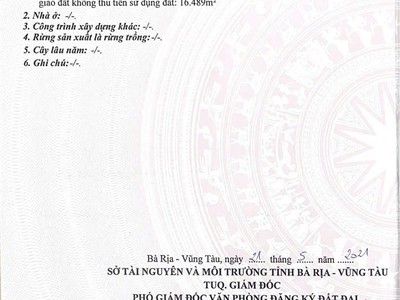 Cho thuê mặt bằng ĐẤT PHÚ MỸ, BÀ RỊA   VŨNG TÀU   16.789m 2