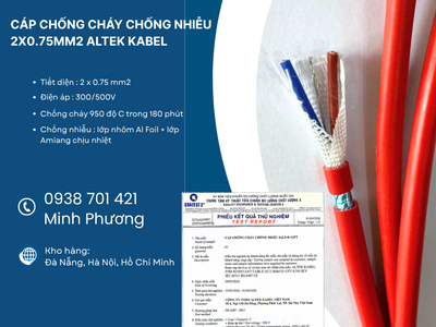 Cáp chống cháy chống nhiễu 2x0.75mm2 giao nhanh toàn quốc Đà Nẵng, Huế 1