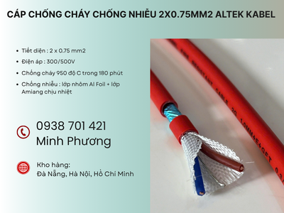 Cáp chống cháy chống nhiễu 2x0.75mm2 giao nhanh toàn quốc Đà Nẵng, Huế 2