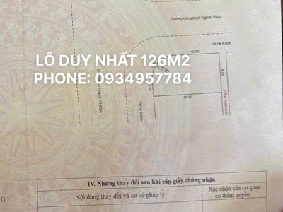 Lô góc duy nhất Sơn Trà - đường 10,5m Chính Hữu và Đông Kinh Nghĩa Thục 0