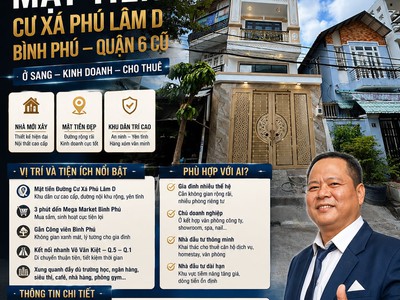 Nhà mới 5 tầng - mt cư xá phú lâm d bình phú quận 6 - chỉ 13,5 tỷ - tìm nhà phố 0