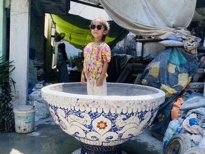 Cơ sở chậu hoa Thế Sơn - chậu hoa dán sành sứ - chậu khảm sành - cẩn miễng 4