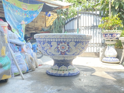 Cơ sở chậu hoa Thế Sơn - chậu hoa dán sành sứ - chậu khảm sành - cẩn miễng 6