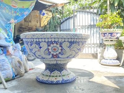 Cơ sở chậu hoa Thế Sơn - chậu hoa dán sành sứ - chậu khảm sành - cẩn miễng 7