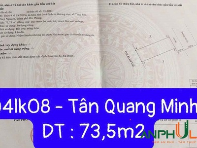Cần bán lô đất hàng hiếm LK 08 KĐT Tân Quang Minh, Phường Thủy Nguyên, TP Hải Phòng 0