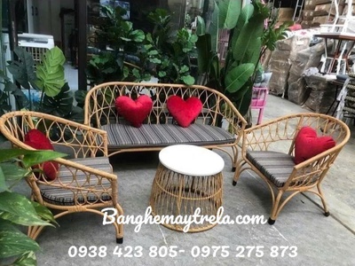 Bàn ghế đan mây nhựa 0