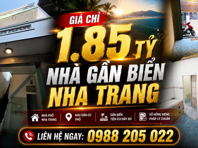 HẠ GIÁ 1.65 TỶ - Bán Nhà Gần Biển Hòn Chồng - NHA TRANG 1