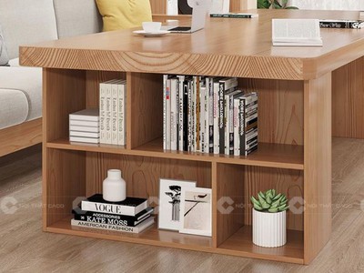 Bàn Họp Gỗ Tự Nhiên Tích Hợp Kệ Sách Lưu Trữ Hiện Đại 2