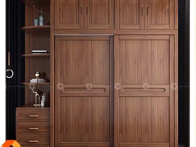 Tủ Quần Áo Gỗ Tự Nhiên Cửa Lùa Sang Trọng 2
