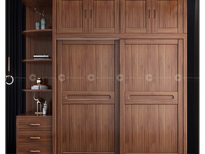 Tủ Quần Áo Gỗ Tự Nhiên Cửa Lùa Sang Trọng 0