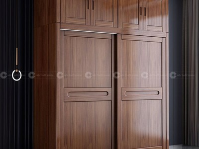 Tủ Quần Áo Gỗ Tự Nhiên Cửa Lùa Sang Trọng 1