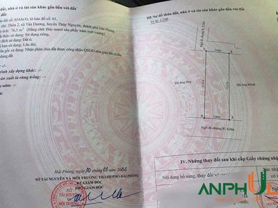 Cần bán lô đất đẹp tại Phường Thủy Nguyên , TP Hải Phòng 0