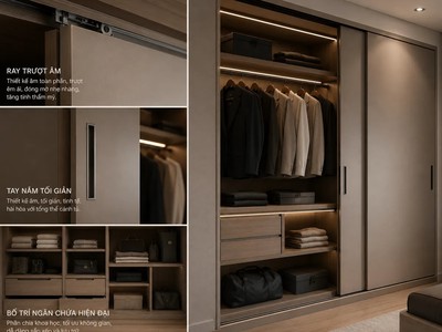 Tủ Quần Áo Cửa Lùa Đẹp, Hiện Đại   Giải Pháp Tối Ưu Diện Tích Phòng Ngủ 1
