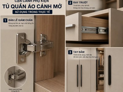 Tủ Quần Áo Cánh Mở Đẹp, Hiện Đại Mẫu Tủ Áo Phòng Ngủ Phổ Biến 7