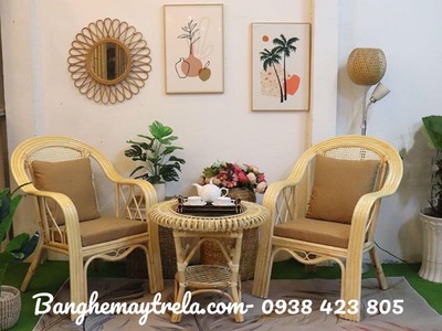 Bàn ghế mây tre đan phòng ngủ 1