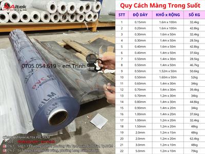 Nhà phân phối cuộn nhựa pvc giá sỉ - Altek Pvc Film 0