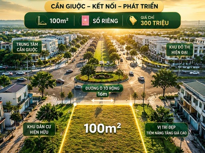 Bán gấp đất sổ riêng long an 100m  giá chỉ 300 triệu 0