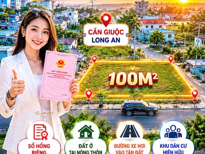 Bán gấp đất sổ riêng long an 100m  giá chỉ 300 triệu 1
