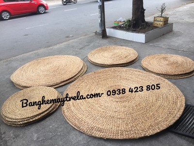 Thảm lục bình tròn trải sàn trang trí 0