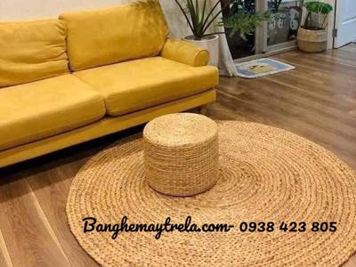 Thảm lục bình tròn trải sàn trang trí 1