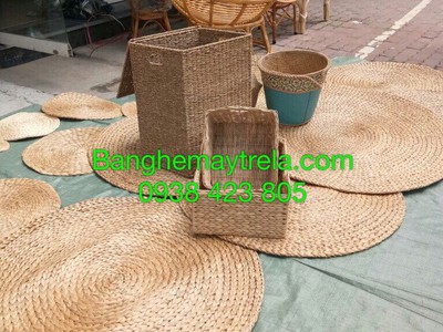 Thảm lục bình tròn trải sàn trang trí 2