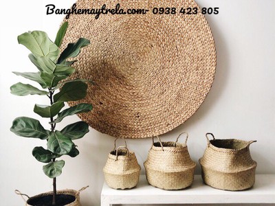 Thảm lục bình tròn trải sàn trang trí 5