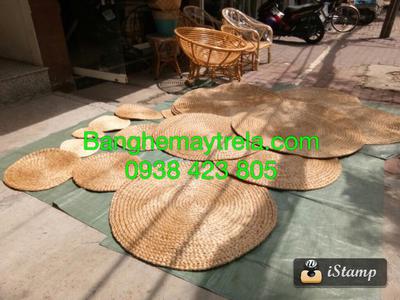 Thảm lục bình tròn trải sàn trang trí 3