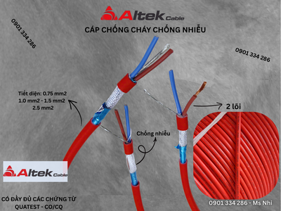  Cáp Chống Cháy 2 Lõi 0.75mm  - 2.5mm    Hàng Sẵn Kho 1