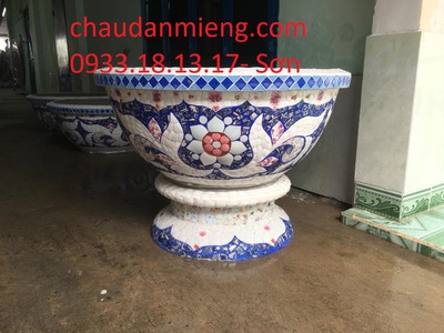 Chậu cảnh , chậu khảm sành thủ công , chậu size khủng , chậu xi măng 0