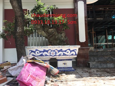 Chậu cảnh , chậu khảm sành thủ công , chậu size khủng , chậu xi măng 8