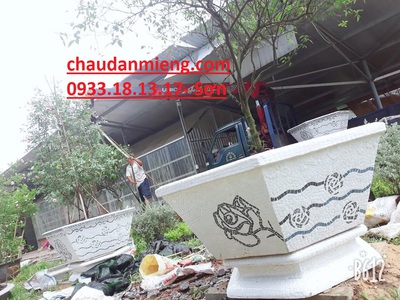 Chậu cảnh , chậu khảm sành thủ công , chậu size khủng , chậu xi măng 9