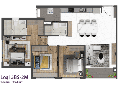 Bán CC tại Celesta Rise, 7,25 tỷ, 105m2, 3PN2WC, NTCB 6