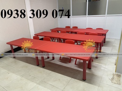 Bàn nhựa hình chữ nhật mầm non,bàn nhựa mầm non gập chân 0