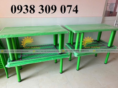 Bàn nhựa hình chữ nhật mầm non,bàn nhựa mầm non gập chân 2