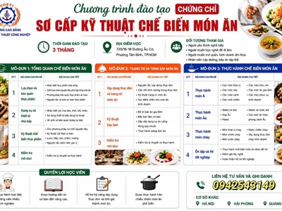 Khóa học sơ cấp nấu ăn 1