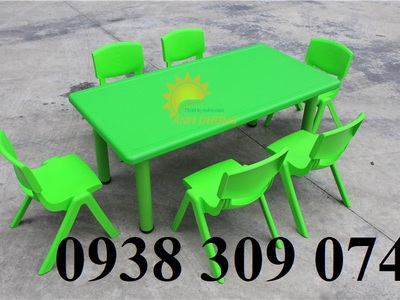 Bàn nhựa hình chữ nhật mầm non,bàn nhựa mầm non gập chân 5