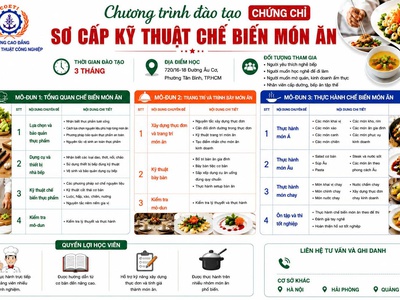 Đào tạo cấp chứng chỉ nấu ăn kinh doanh 0