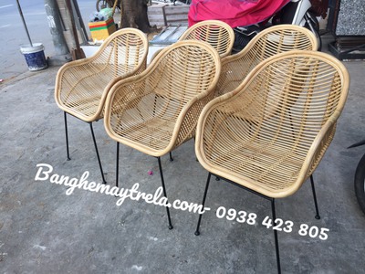 Ghế mây chân sắt 5