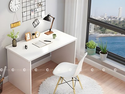 Bàn Làm Việc Tại Nhà Gỗ MDF Thiết Kế Không Hộc Nhỏ Gọn 1