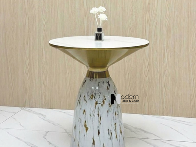 Bàn trà mặt đá viền inox vàng TS16001-05E / TS16002-05E tại HCM 3