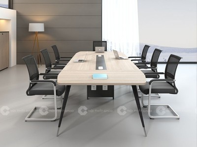 Mẫu Bàn Họp 8 Người Gỗ MDF Kết Hợp Chân Sắt Hiện Đại 2