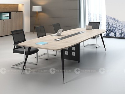 Mẫu Bàn Họp 8 Người Gỗ MDF Kết Hợp Chân Sắt Hiện Đại 0