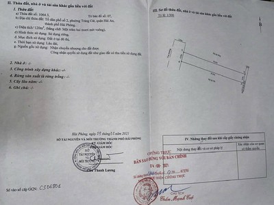 Cần bán đất mặt đường Thành Tô, Tràng Cát 240m đã tách làm 2 bìa giá chỉ 22tr/m2 2